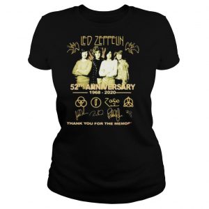 Led Zeppelin 52th Anniversary 1968 2020 Thank You For The Memories Signuature shirt