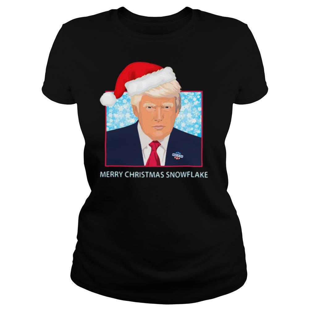 Merry Christmas Snowflake Donald Trump Wear Hat Santa shirt