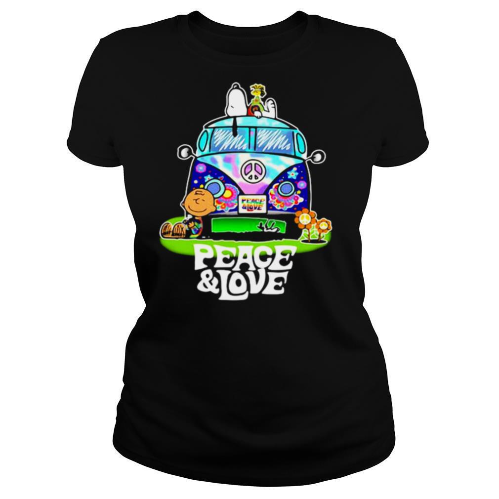 Peace Love Lgbt Bus Peanuts Snoopy Woodtosck shirt