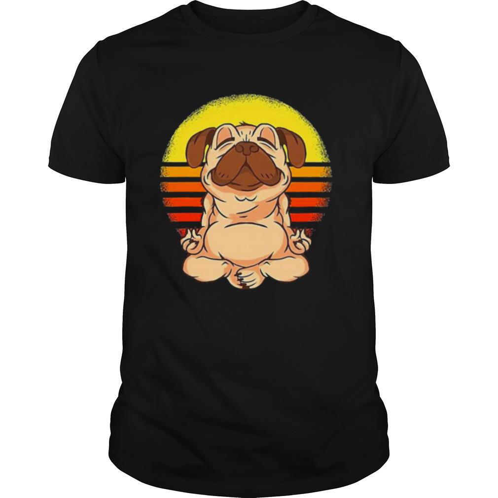 Pug Meditation Retro Vintage shirt