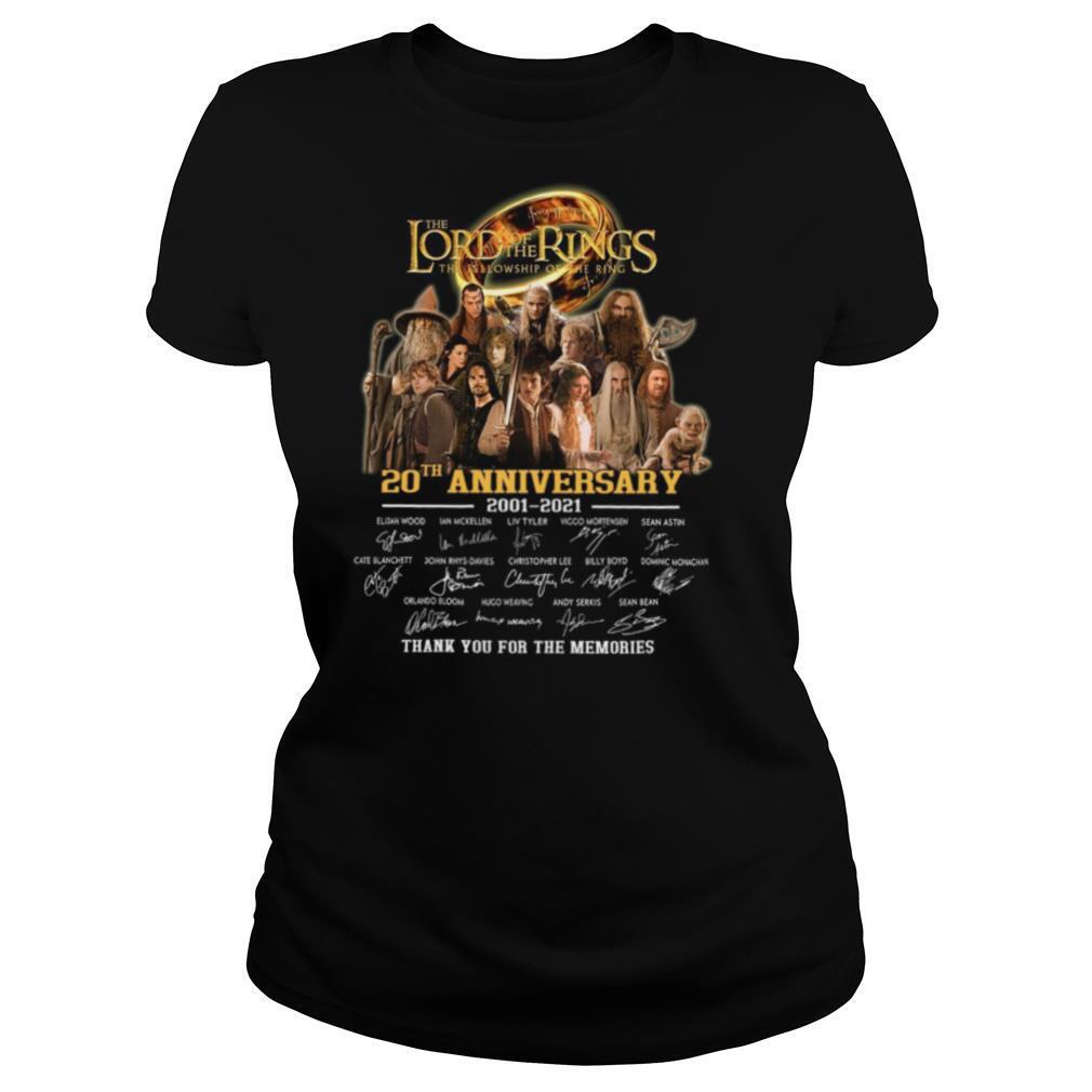 The Lord Of The Rings 20th Anniversary 2001 2021 Thank You For The Memories shirt