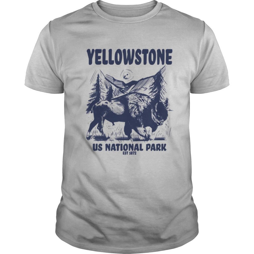 Yellowstone US National Park 1872 Bison Mountain Landscape shirt