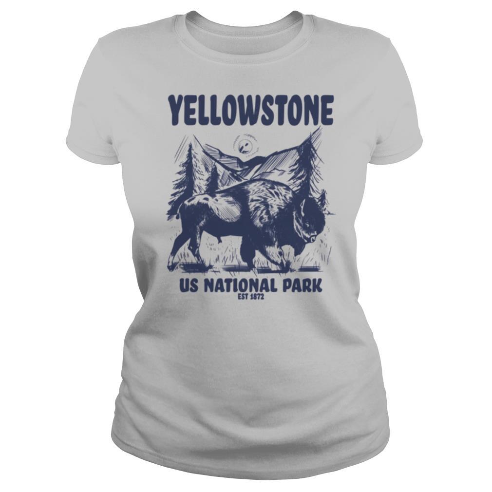 Yellowstone US National Park 1872 Bison Mountain Landscape shirt