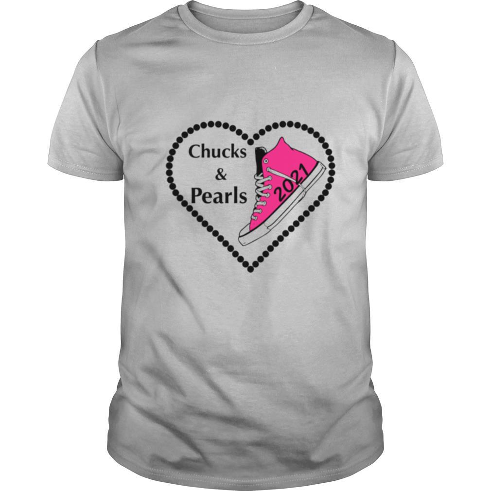 Chucks and Pearls Teacher Vintage Valentines Day 2021 shirt
