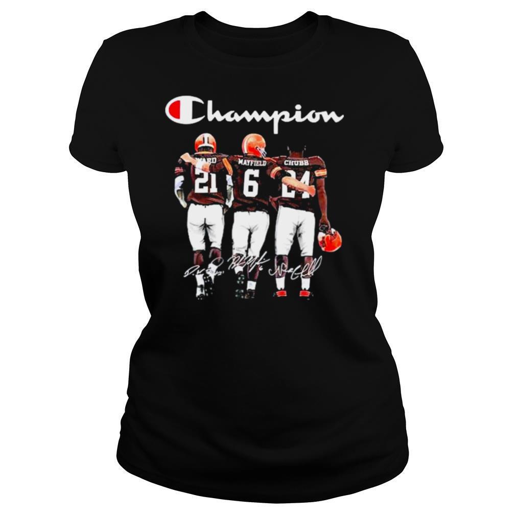 Cleveland Browns Ward Mayfield And Chubb Champion Signatures shirt