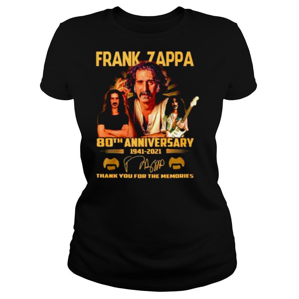 Frank Zappa 80th anniversary 1941 2021 thank you for the memories shirt