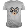 Heart Shape Paw Print Black and Brown Dog Valentines Day shirt
