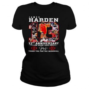 James harden 12th anniversary 2009 2021 thank you for the memories shirt