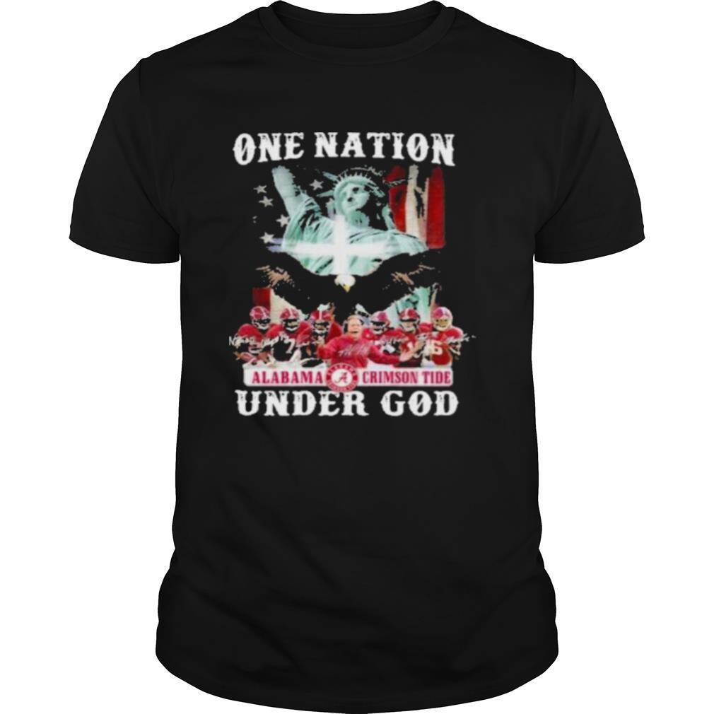 One nation alabama crimson tide under god signatures 2021 shirt