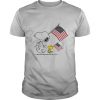 Snoopy And Woodstock Hold The Hand American Flag shirt