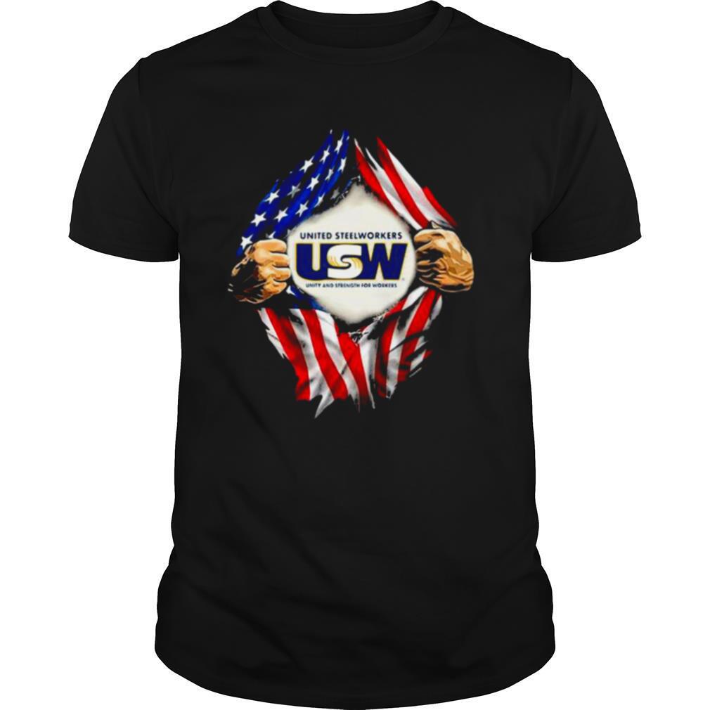 Superman United Steelworkers Unity And Strength For Workers American Flag shirt