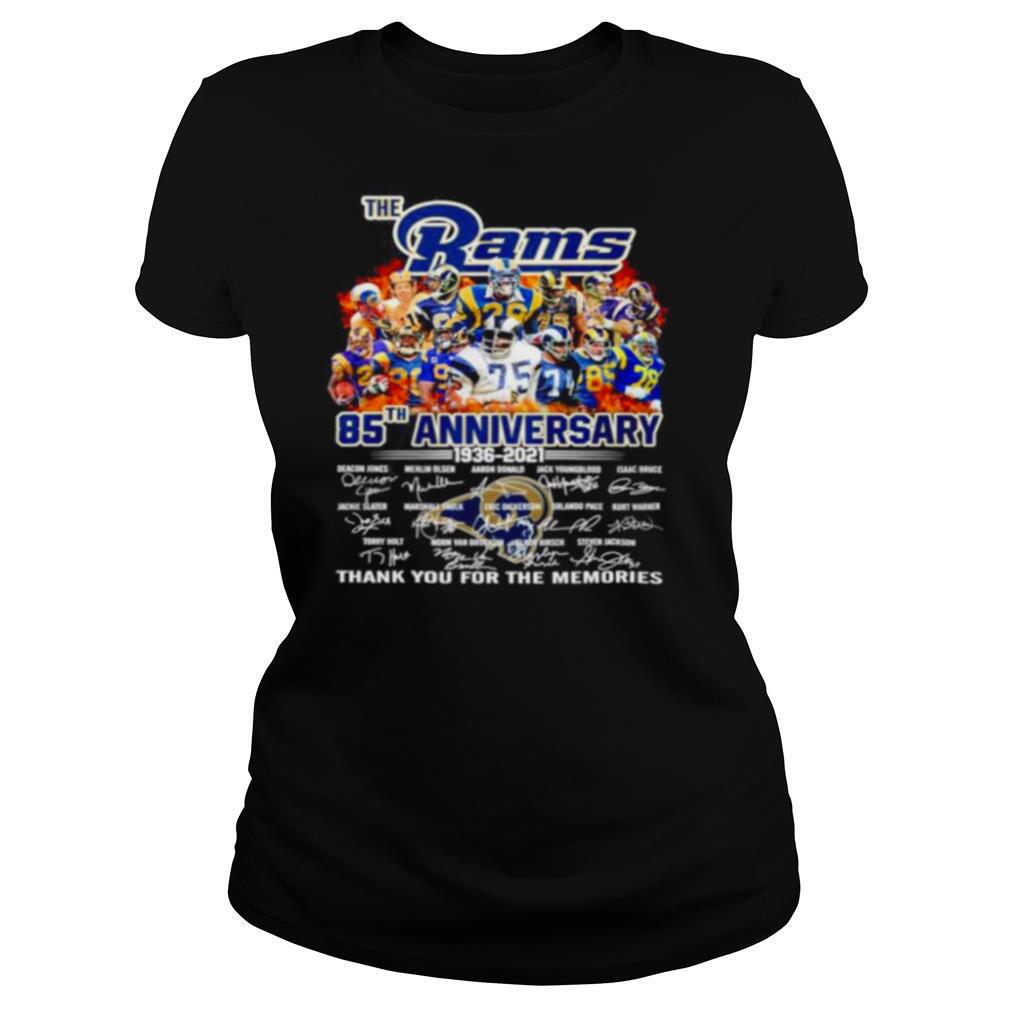 The Los Angeles Rams 85th anniversary 1936 2021 thank you for the memories shirt