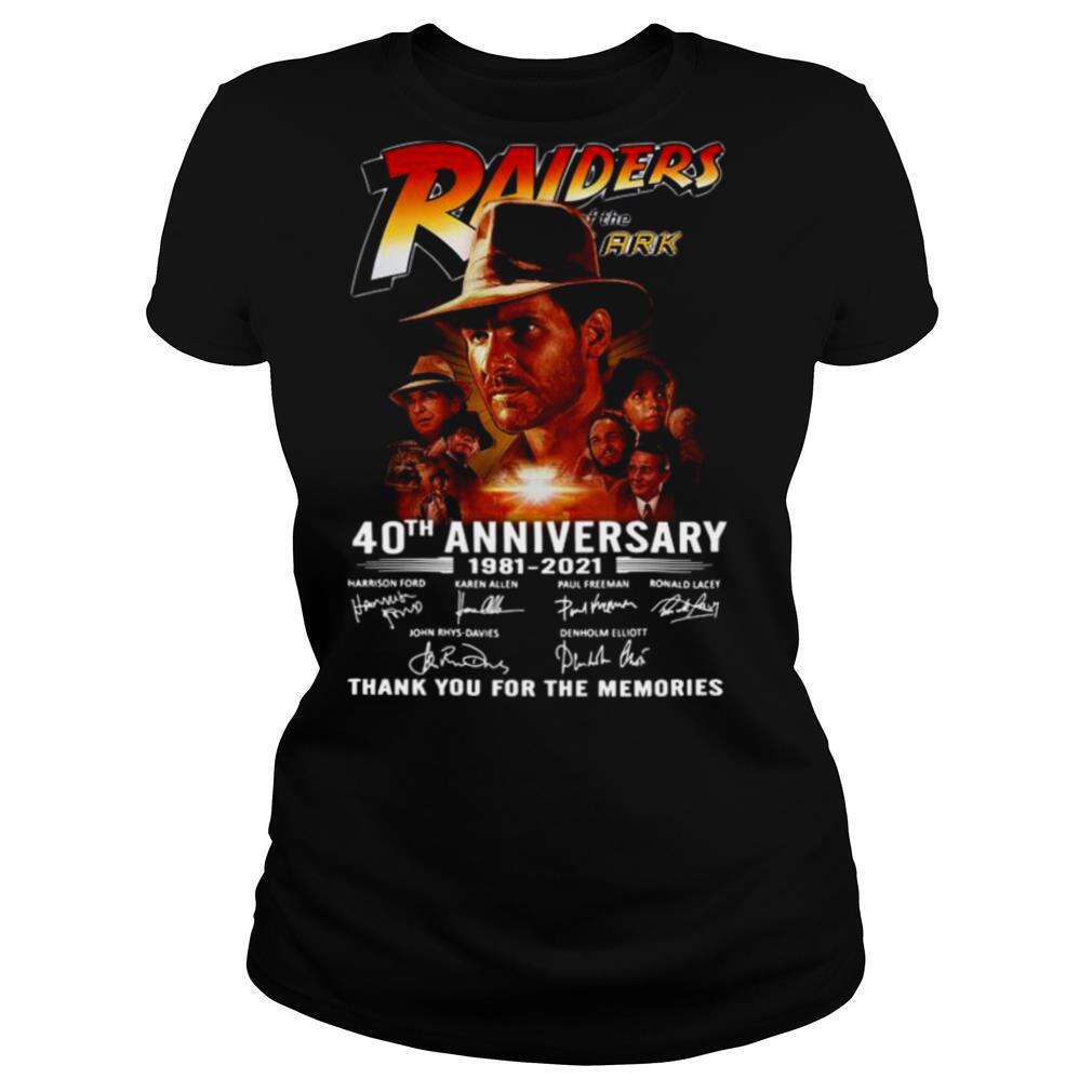 The Raiders Of The Lost Ark 40th Anniversary 1981 2021 Signatures Thank shirt