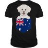 Australia Flag Bichons Frise Dog In Pocket T Shirt
