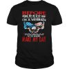 Before Messing With Me Or My Family I’m A Veteran Make My Day Skull American Flag shirt