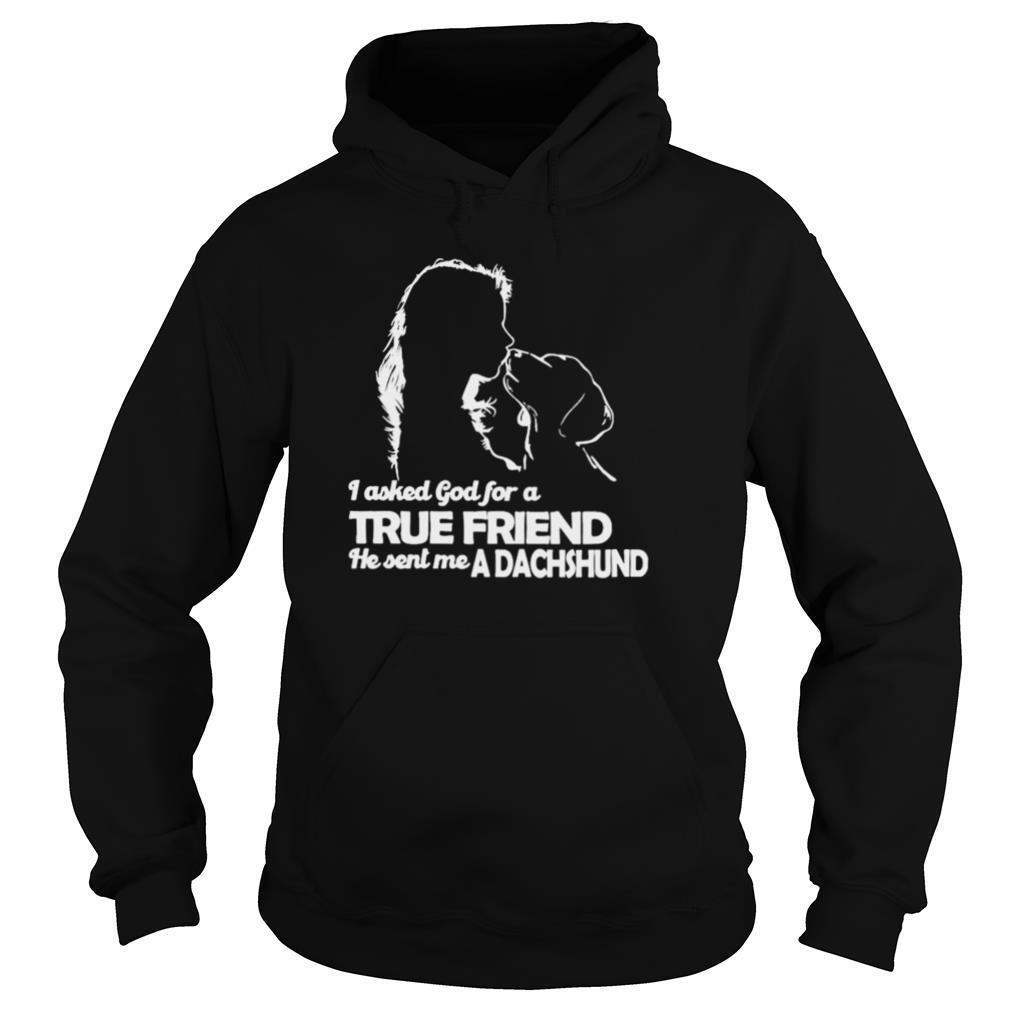 I asked God for a True Friend he sent me a Dachshund and Girl shirt