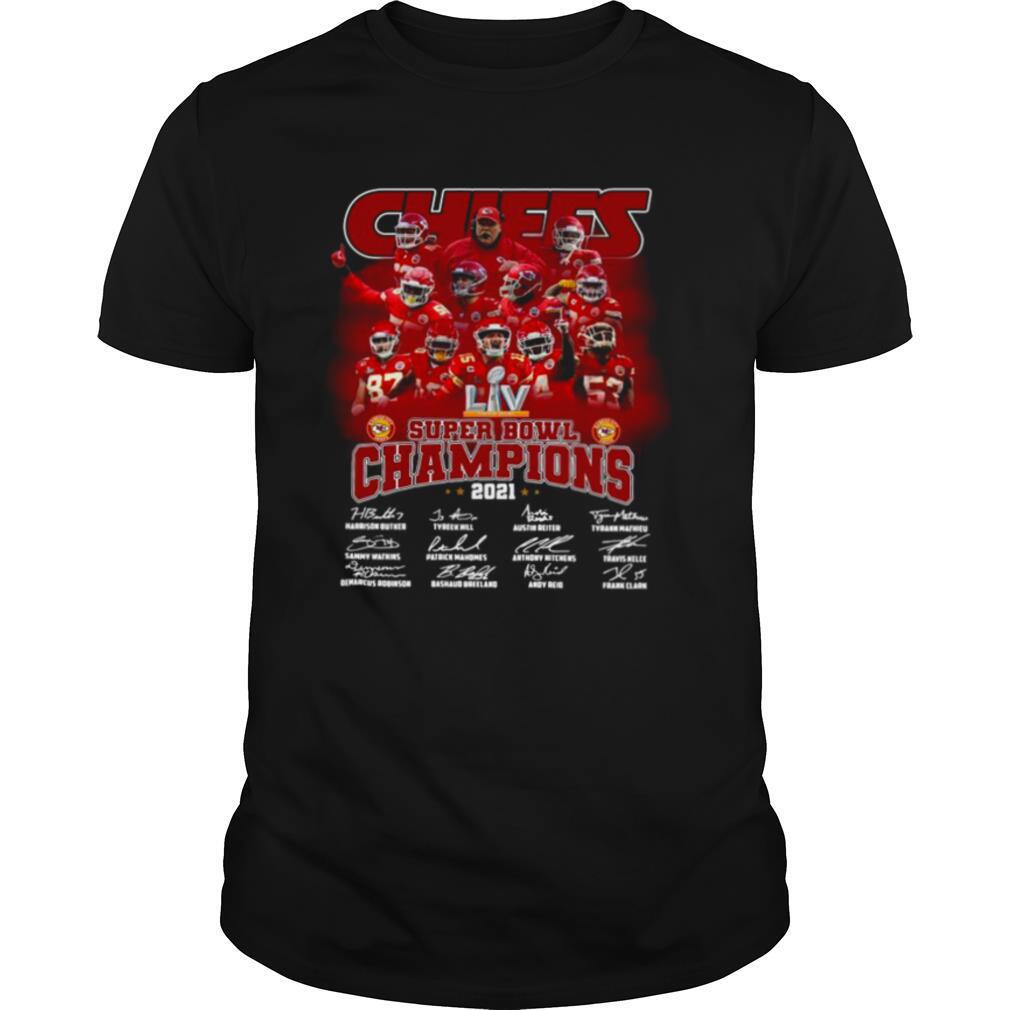 Kansas City Chiefs super Bowl Champions 2021 signatures shirt