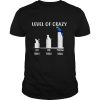 Level of crazy cat people dog people macaw people shirt