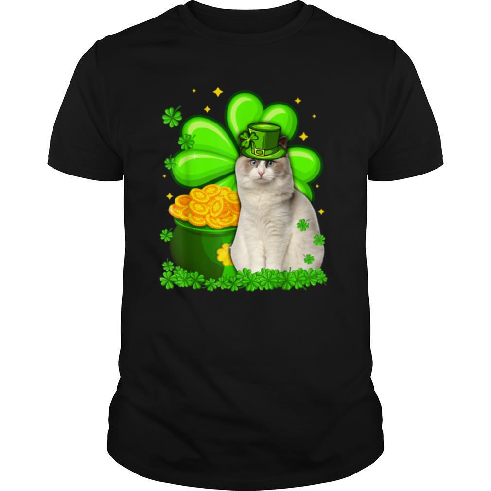 St Patrick's Day Ragdoll Irish Shamrock Cat Lover T Shirt