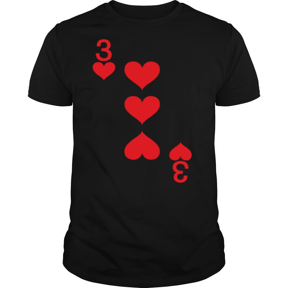 3 of Hearts Playing Card Halloween Costume shirt