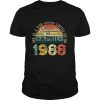 33rd Birthday Decorations April 1988 Men Women 33 Years Old T Shirt
