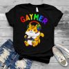 Gaymer Gay Pride Flag Gamer LGBTQ Video Game Cat shirt