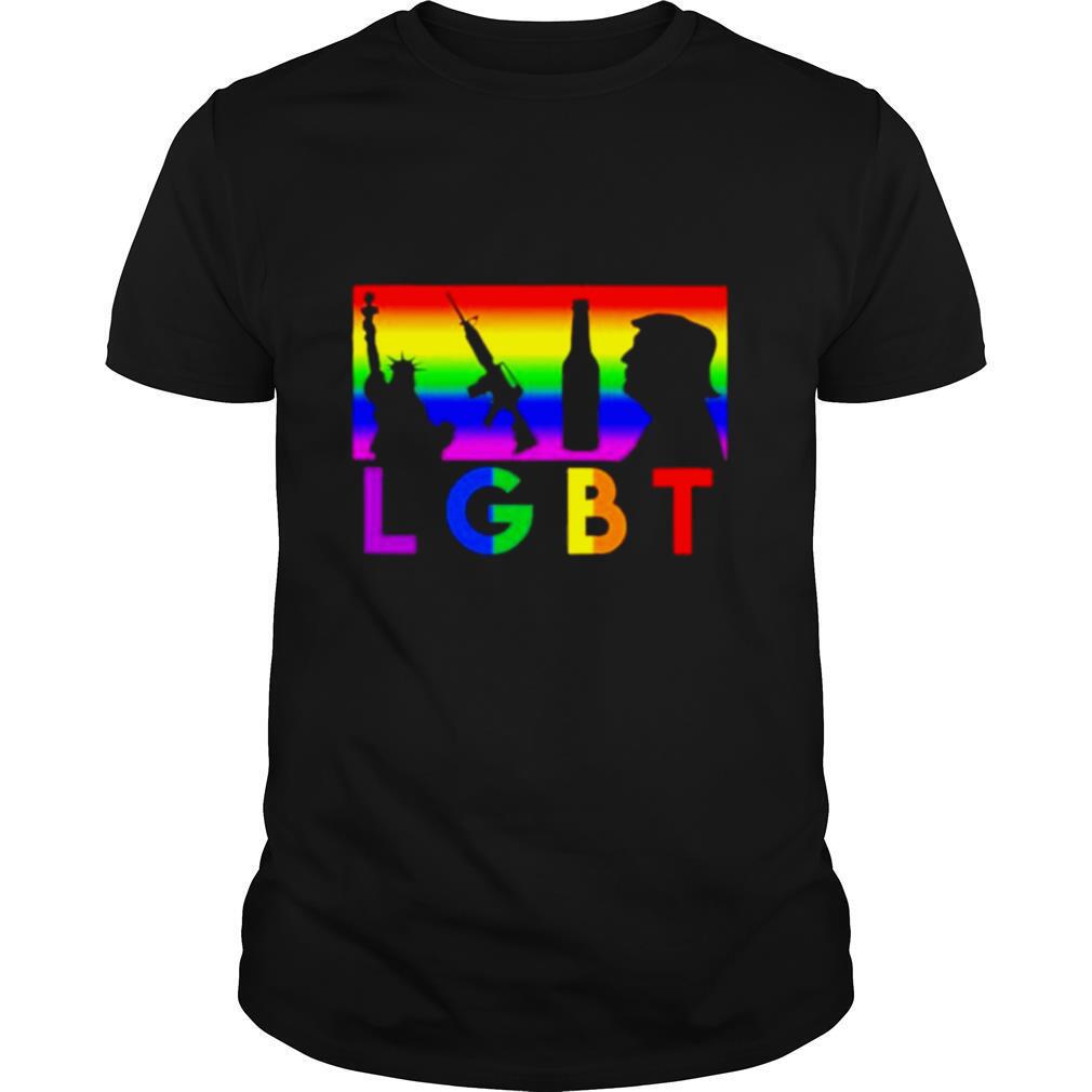 LBGT Liberty Guns Wine And Trump Rainbow Color shirt