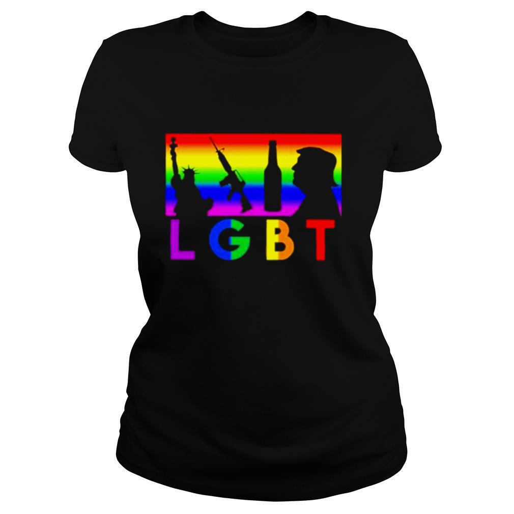 LBGT Liberty Guns Wine And Trump Rainbow Color shirt