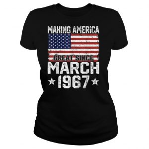 March 1967 American Flag 54th Birthday Gifts 54 Years Old T Shirt