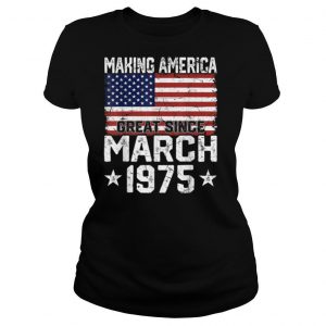 March 1975 American Flag 46th Birthday Gifts 46 Years Old T Shirt