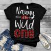 Womens Nanny of the Wild One Buffalo Plaid Lumberjack 1st Birthday T Shirt