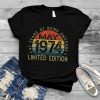 47th Birthday Decorations May 1974 Men Women 47 Years Old T Shirt