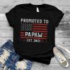 Cool American Flag Promoted To Papaw Est 2021 Father's Day T Shirt