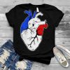 France Anatomical Heart Soccer Game Flag Pride shirt