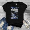 Protect And Serve Cool American Blue Flag Police Gift T Shirt