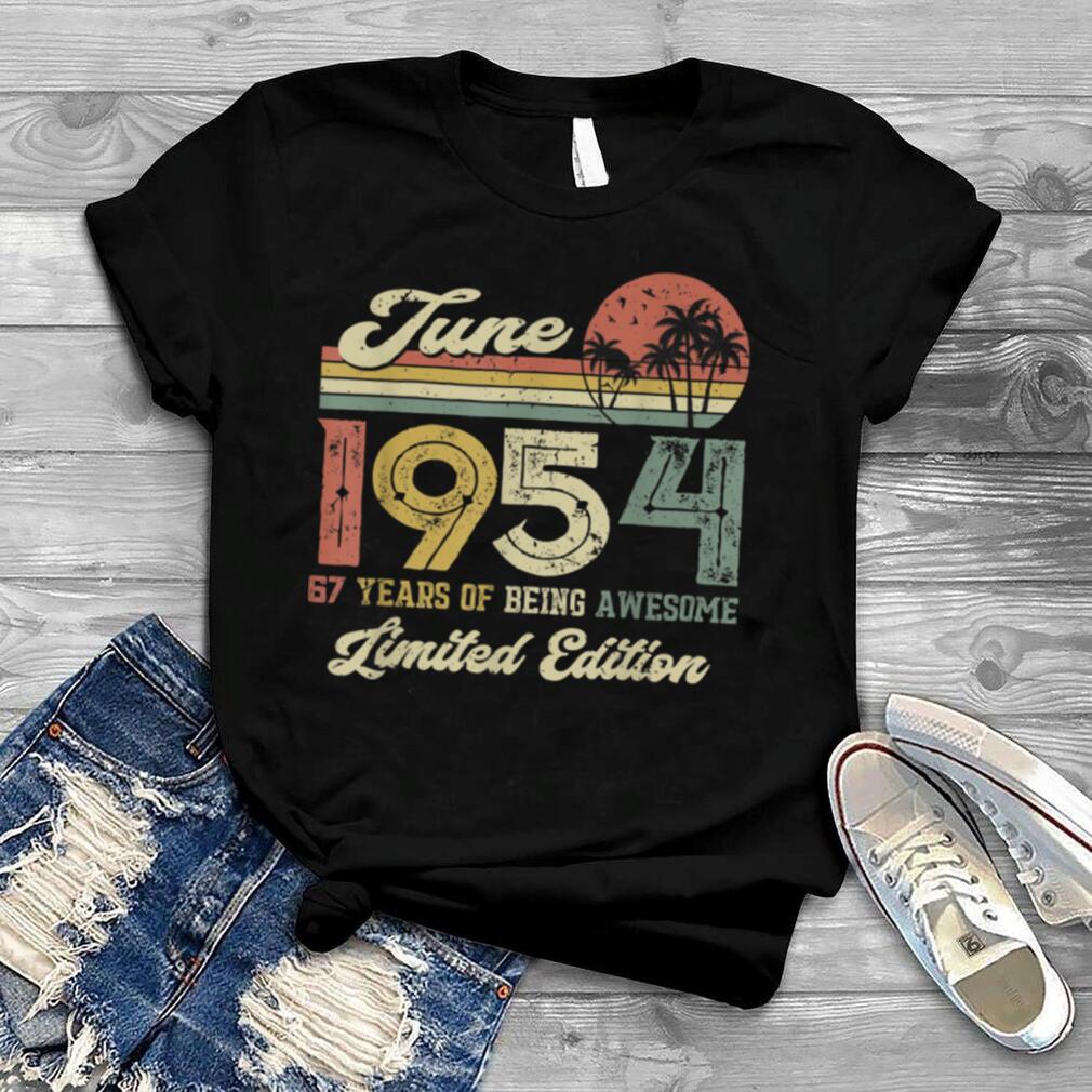 Vintage June 1954 Distressed 67 Year Old 67th Birthday T Shirt