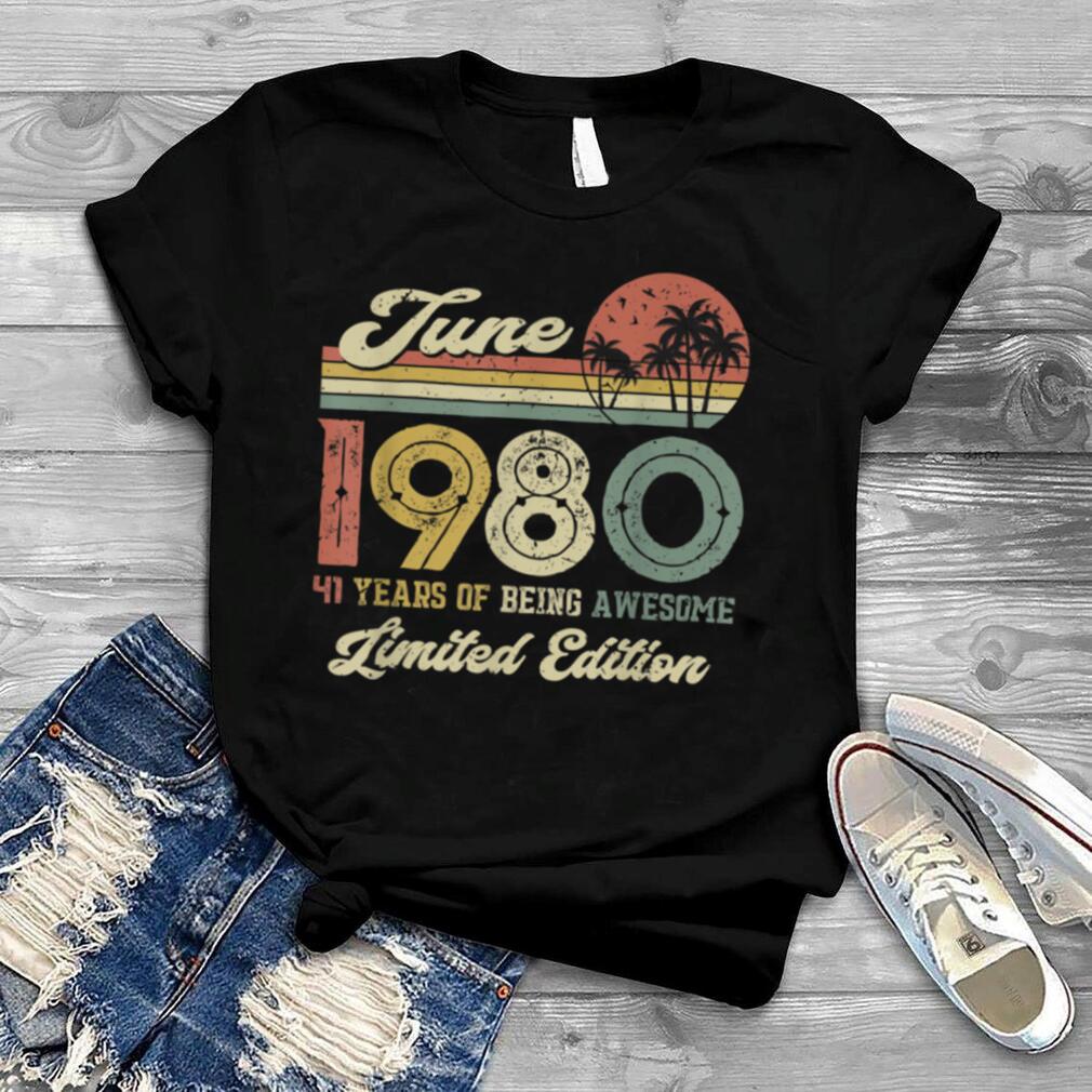 Vintage June 1980 Distressed 41 Year Old 41st Birthday T Shirt