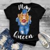 Womens Blonde May Queen Mothers Day Mom Lips Sassy Birthday T Shirt