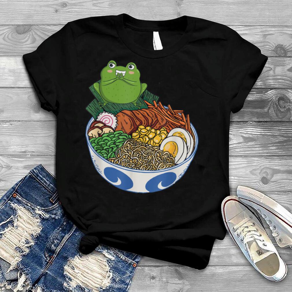 Cute Sitting Kawaii Frog Ramen Noodle T Shirt
