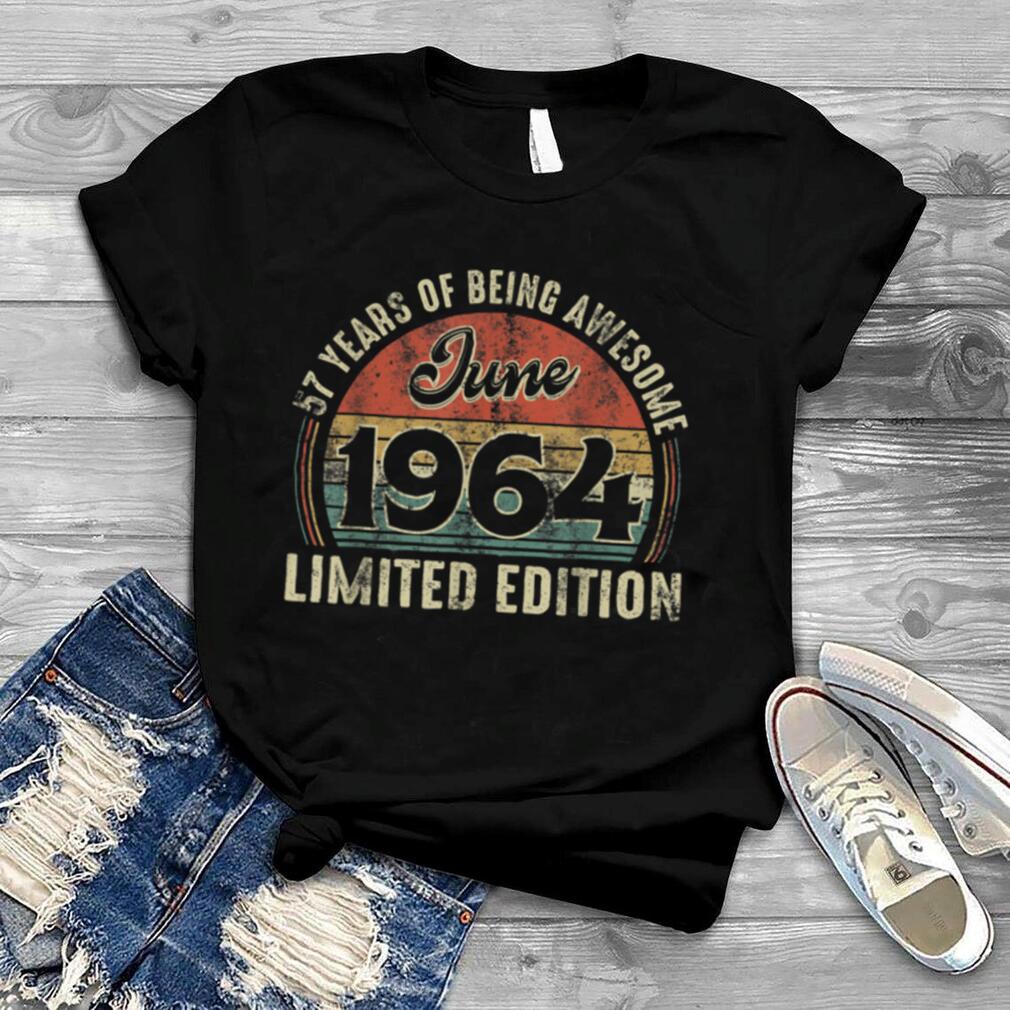 Vintage June 1964 Distressed 57 Year Old Retro 57th Bday T Shirt