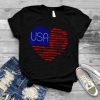 American usa flag love heart 4th of July T Shirt