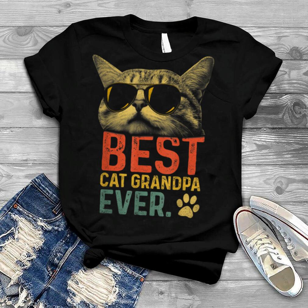Best Cat Grandpa Ever Vintage, Funny Cat Lover Father's Day T Shirt