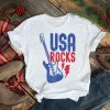 USA Rocks Red Blue Guitar Vintage T Shirt