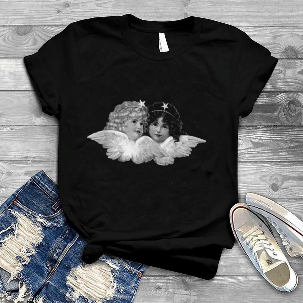 Young Vintage Cherubic Angels snuggled up close together shirt