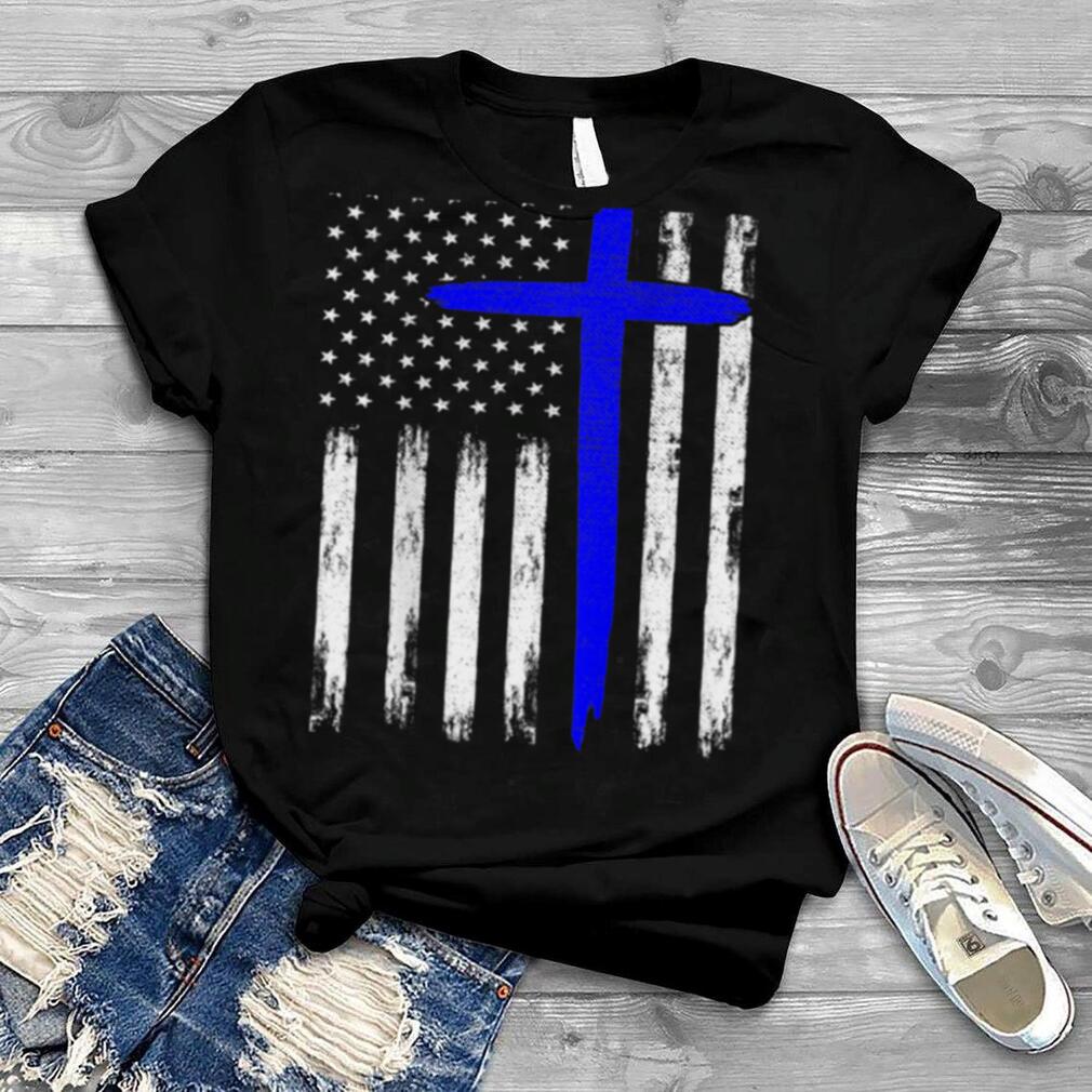 Best Blue Cross Ever With Us American Flag On Back shirt