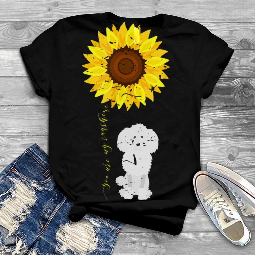 Funny Poodle Dog Hippe Sunflower Pet lover T Shirt