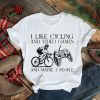 I like cycling and video games and maybe 3 people shirt