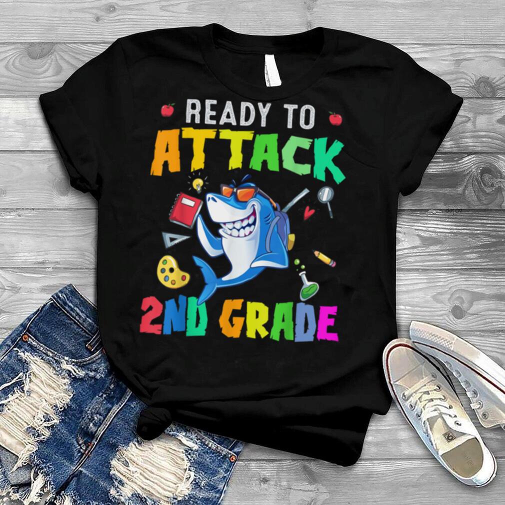 Ready To Attack 2nd Grade Shark Back To School Boys Kid T Shirt