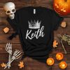 First Name Keith Text Apparel Crown White Text T Shirt