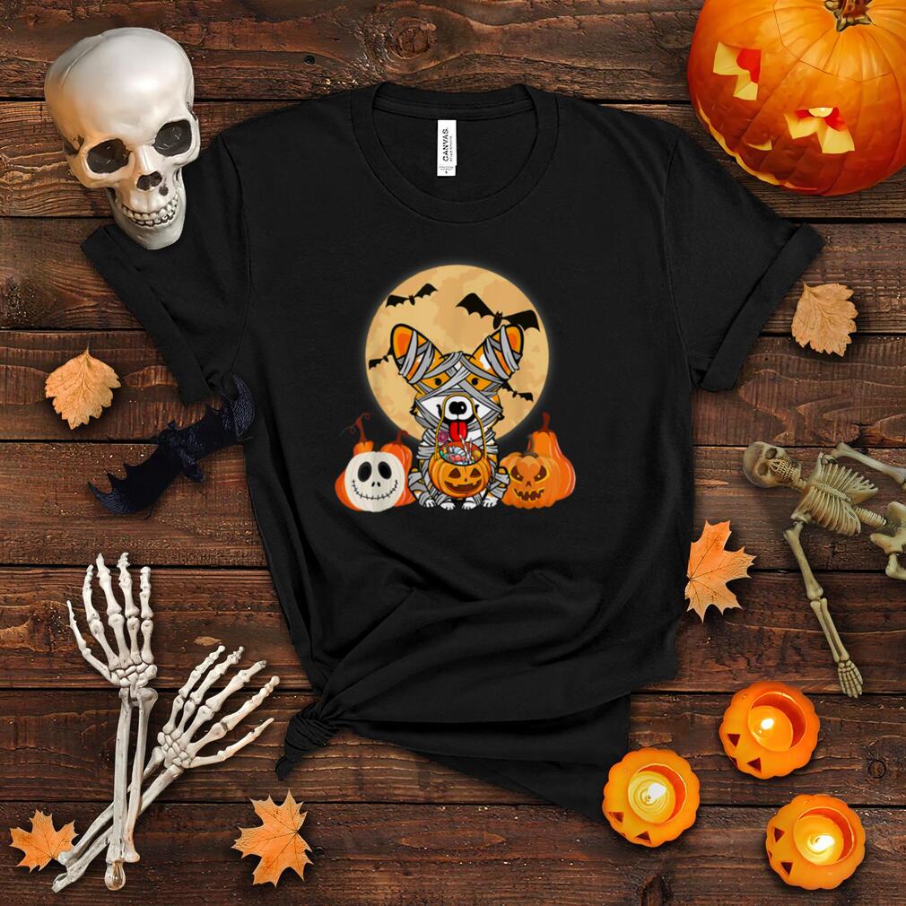 Cute Halloween Costume Welsh Corgi Mummy Dog Lover Design T Shirt